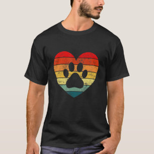 Tierarzt Tierarzthelfer Retro Sonnenuntergang Pfot T-Shirt