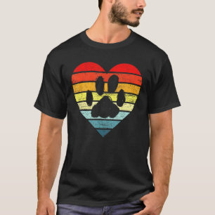 Tierarzt Tierarzthelferin Retro Pfotenabdruck Hund T-Shirt