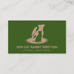 Tierarzt Vet Katze Hund Vogel Kaninchen Fisch Visitenkarte