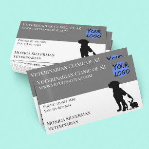 Tierarzt Vet Paw Schwarz Grau Block Ihr Logo Visitenkarte