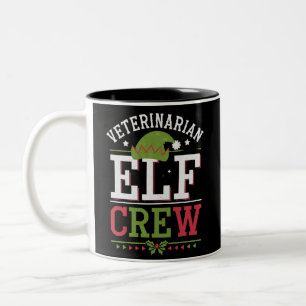Tierarzt-Weihnachtself Tierarzthelferin Zweifarbige Tasse