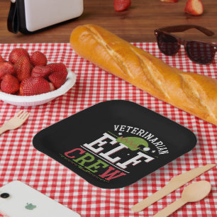 Tierarzt-Weihnachtself Tierarzttechnikerin  Pappteller