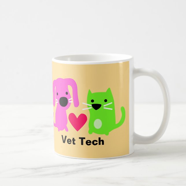 Tierärzte Tech Hunde & Katzen & Herz Tasse (Rechts)