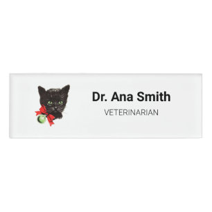 Tierarztgewerbe für Vintage Katzen Namenschild