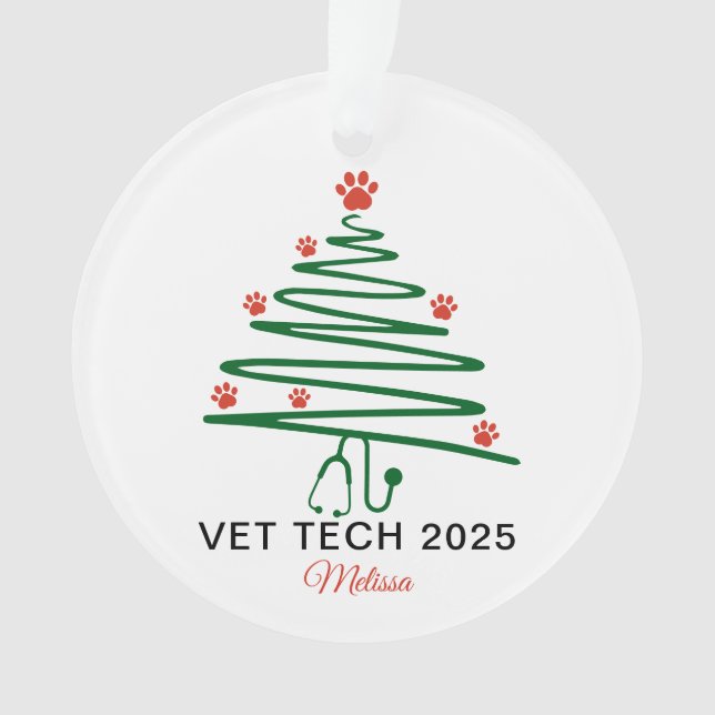 Tierarzthelfer-Weihnachtsbaum  Ornament (Vorderseite)