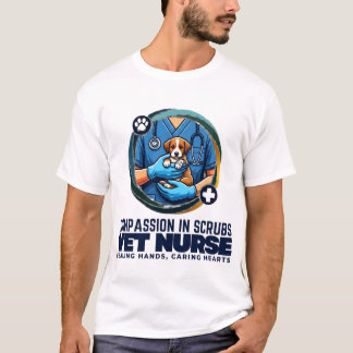 Tierarzthelferin Mitgefühl in OP-Kleidung Welpe T-Shirt