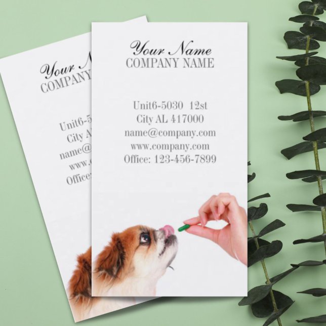 Tierärztin für Haustiertiertierarzt von niedlichen Visitenkarte (Cute dog cat pet sitter pet groomer veterinarian business card)