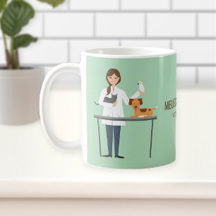 Tierärztin mit Tieren und individuellem Text Kaffeetasse
