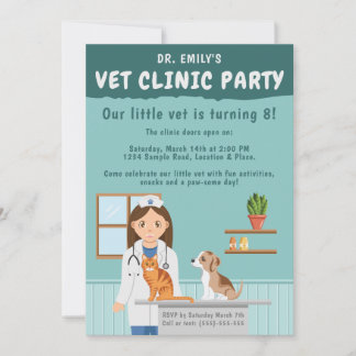 Tierärztin Tierklinik Kindergeburtstag Einladung