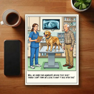 Tierärztliche Notfallabenteuer Cartoon Postkarte