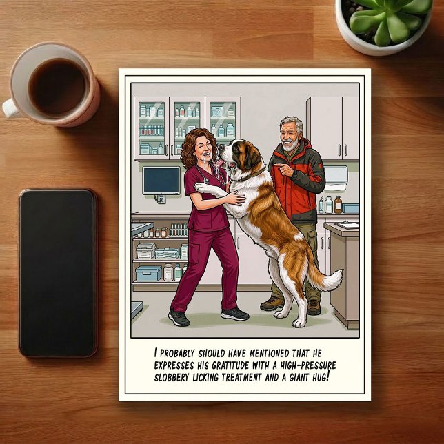 Tierärztliche Notfallabenteuer Cartoon Postkarte (Von Creator hochgeladen)