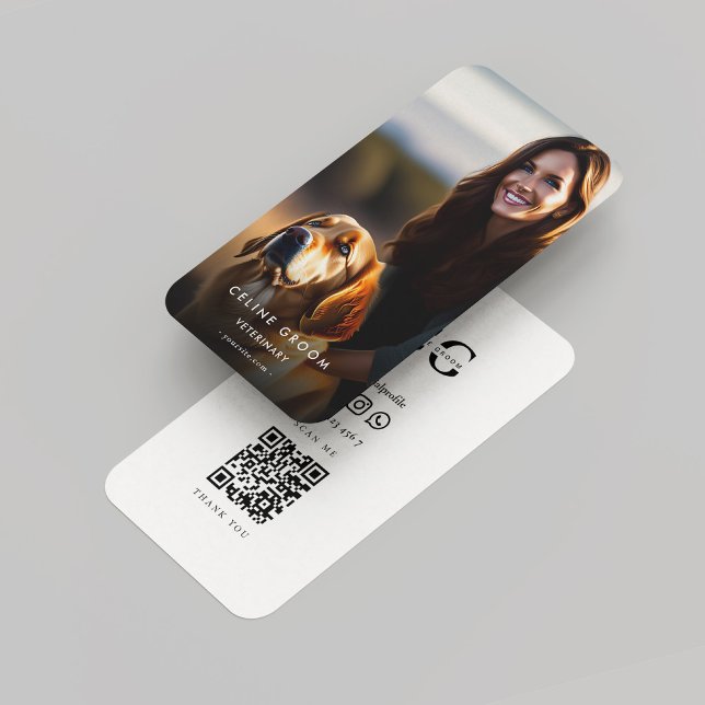 Tierärztliche Pflege | Dog Expert Qr Telefonnummerkarte (Veterinarian Pet Groom Care | Dog Expert Qr Calling Card
)