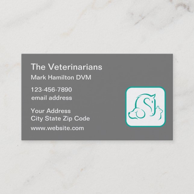 Tierärztliche Theme Embleme Business Cards  Visitenkarte (Vorderseite)