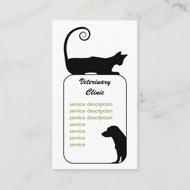 Tierärztliche Visitenkarte (Vorderseite)
