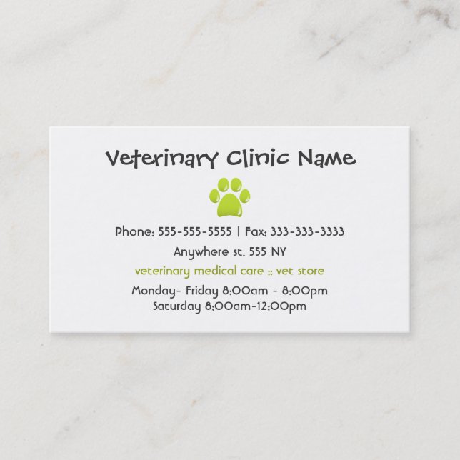 Tierärztliche Visitenkarte