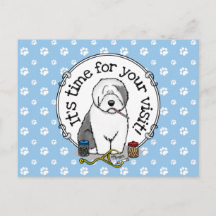 Tierärztlicher Besuch Erinnerung Altes Englisch Sc Postkarte