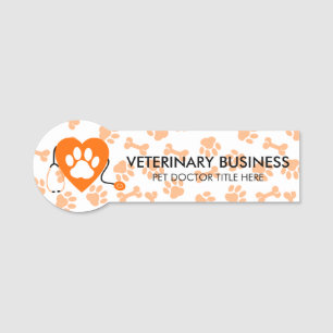 Tierärztlicher Paw Heart Stethescope Pet Doctor Namensschild