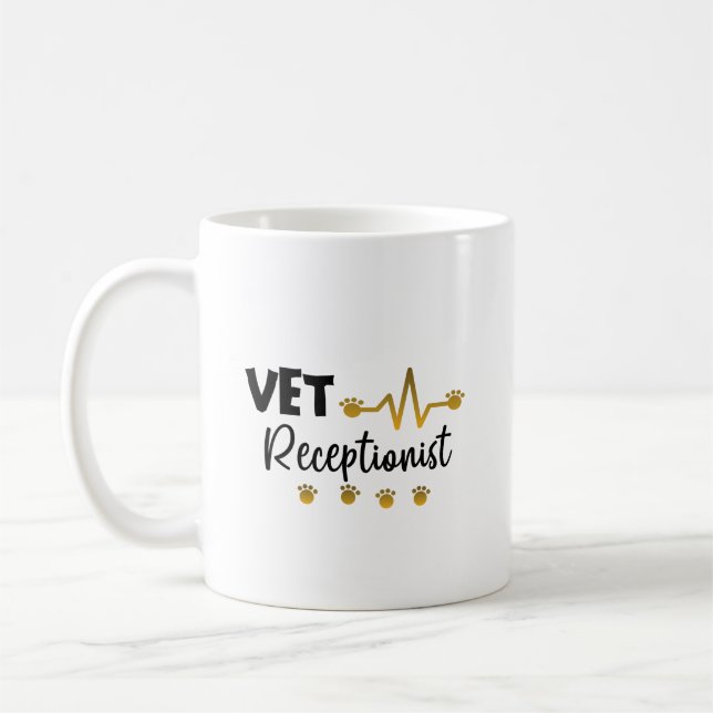 Tierärztlicher Receptionist Tierarzt   Kaffeetasse (Links)