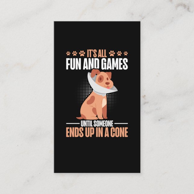 Tierärztlicher Spaß Tech Hunde Cone Tierärztlicher Visitenkarte (Vorderseite)