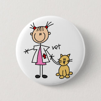 Tierärztlicher Strichmännchen-Knopf Button