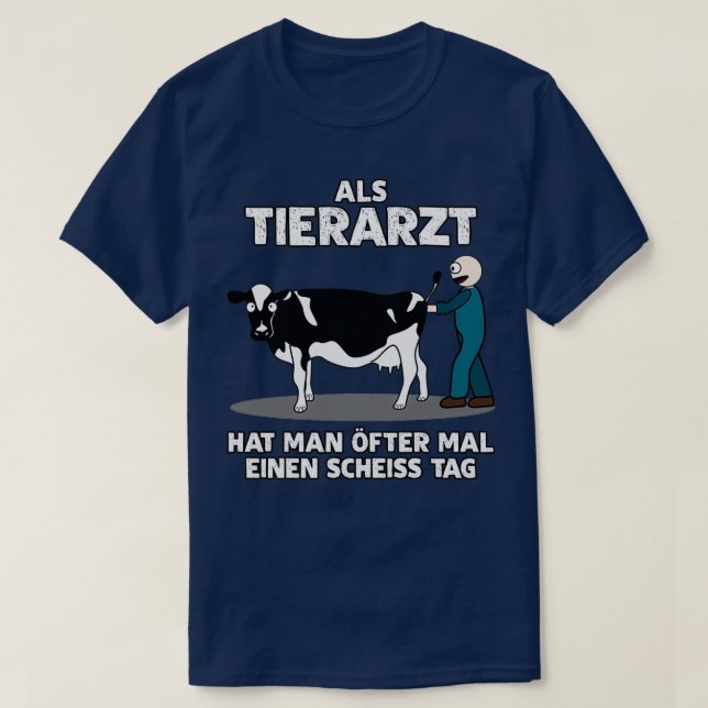 Tierärztlicher Witzbold mit Kuh T-Shirt (Design vorne)