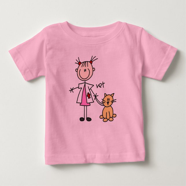 Tierärztliches Strichmännchen Baby T-shirt (Vorderseite)
