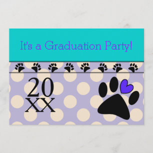 Tierarzttech-Abschluss-Einladungs-lila Blau Einladung