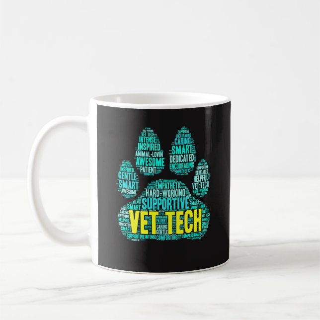 Tierarzttech-Tasse - coole Wort-Wolke für Tasse (Links)
