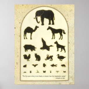 Tieraugendiagramm ~ Leonardo da Vinci Zitat Poster