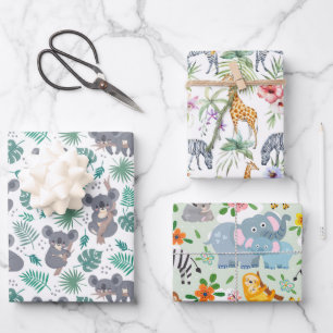 TierBaby-Dusche Geschenkpapier Set