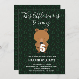 Tierbär Rustikaler Kindergeburtstag Einladung
