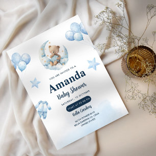 Tierbearly Simple Baby Dusche Einladung