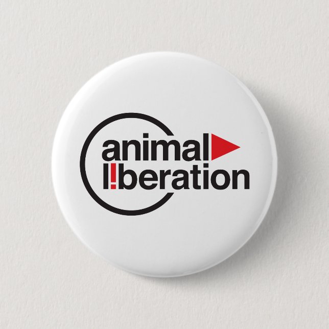 Tierbefreiungs-T - Shirt Button (Vorderseite)