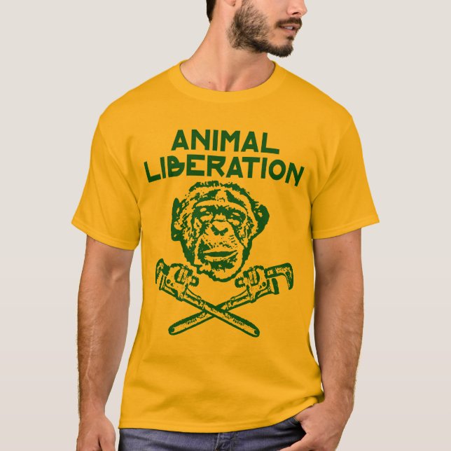 Tierbefreiungs-T - Shirt Grün (Vorderseite)