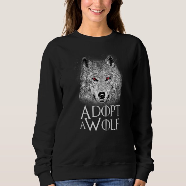 Tierbeschützer Adoptiere einen Wolf Buch Referenze Sweatshirt (Vorderseite)