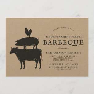 Tierbestand Party Barbecue Einladung