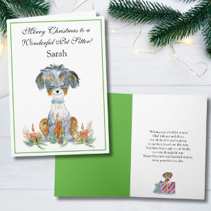 Tierbetreuer Frohe Weihnachten Terrier und Labrado Karte