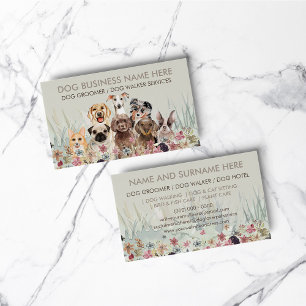 Tierbetreuer Spaziergang Hund Tierbetreuung grüner Visitenkarte