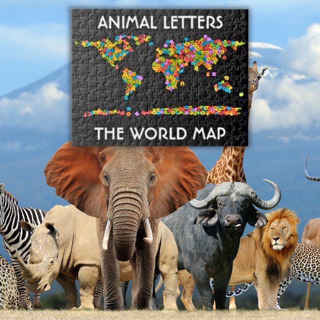 Tierbriefe Weltkarte Alphabet Puzzle (Animal Letters World Map School Kids Zigsaw Puzzle)