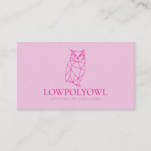 Tierdesign für Profis Pinker Lowpoly-Kauz Visitenkarte