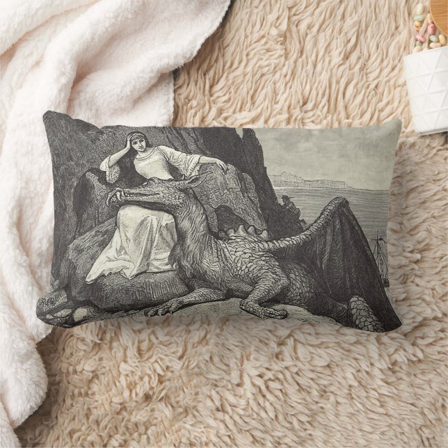 Tierdrache und Maiden Lendenkissen (Decke)