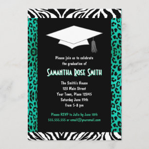 Tierdruck-aquamarines kundenspezifisches einladung