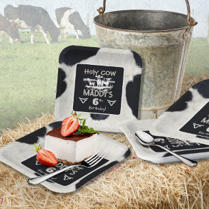Tierdruck Birthday Paper Plate Heilige Kuh Pappteller