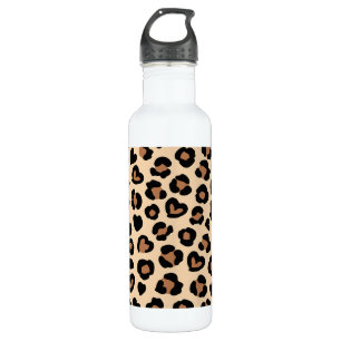 Tierdruck, Braunleopard, Geparden, Herz Edelstahlflasche