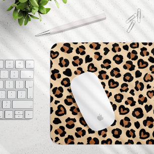 Tierdruck, Braunleopard, Geparden, Herz Mousepad