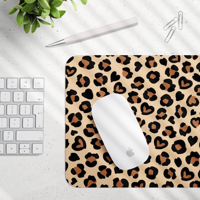 Tierdruck, Braunleopard, Geparden, Herz Mousepad (Von Creator hochgeladen)