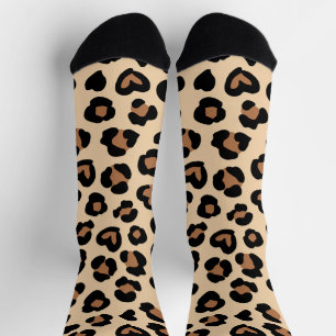 Tierdruck, Braunleopard, Geparden, Herz Socken