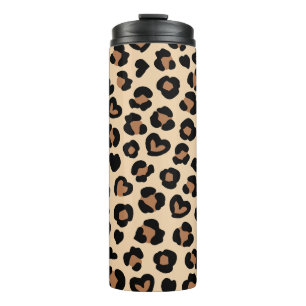 Tierdruck, Braunleopard, Geparden, Herz Thermosbecher