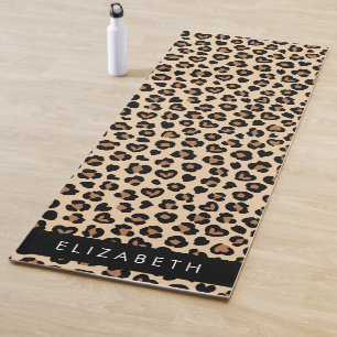 Tierdruck, Braunleopard, Herz, Ihr Name Yogamatte