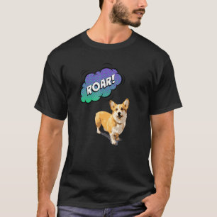 Tierdruck Brüllen Mit Süßem Corgi Hund T-Shirt
